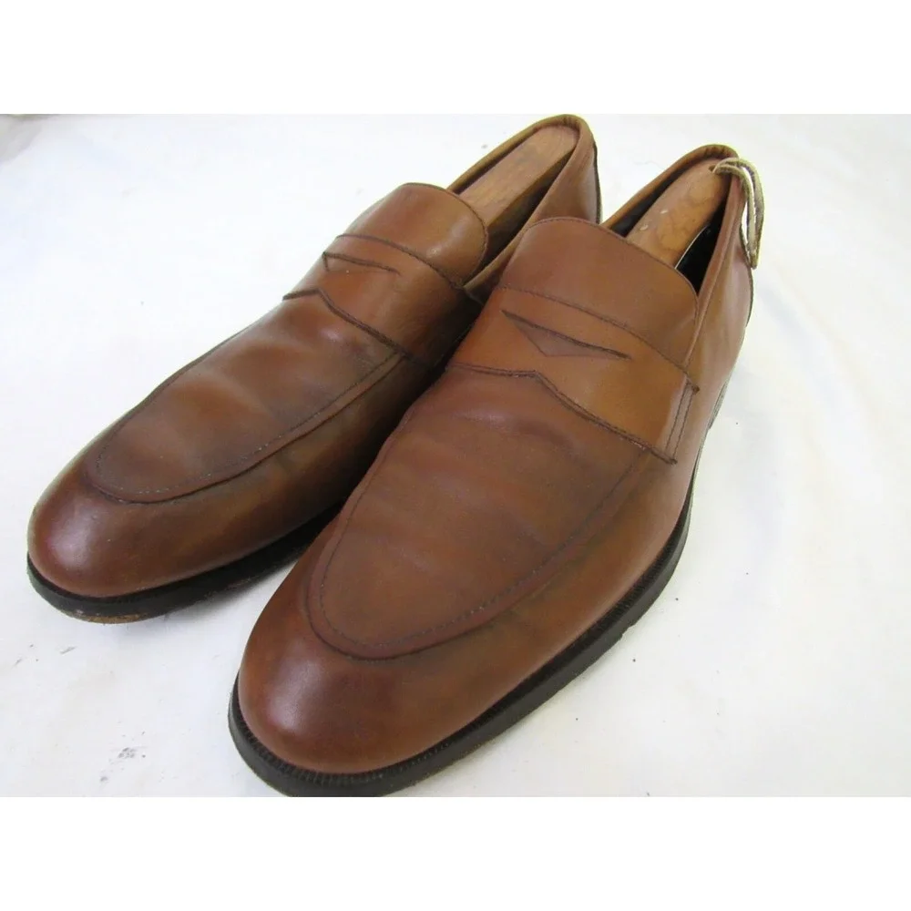 BANANA REPUBLIC Italian Leather Ortholite Slip‎ on Loafer Shoes Tan Size 9M